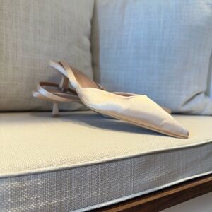 Cream Slingback Kitten Heel Shoes